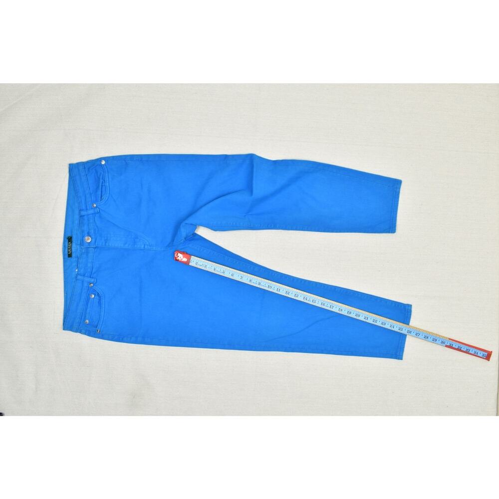 Lauren Ralph Lauren Premier Skinny Cropped Blue Pants Women's Size 16 Cotton Ble - Picture 11 of 11